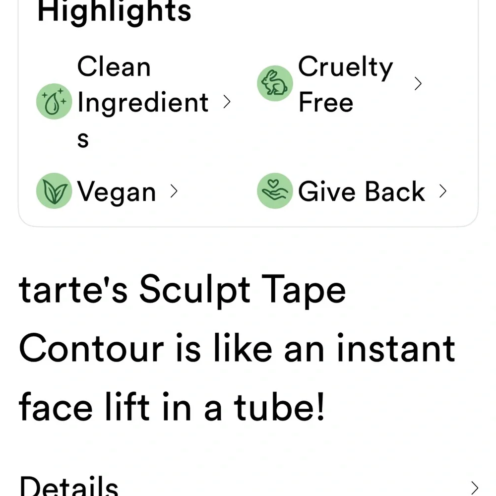 Tarte Sculpt Tape Contour in medium, cool bronze. .4 fl. Oz.
